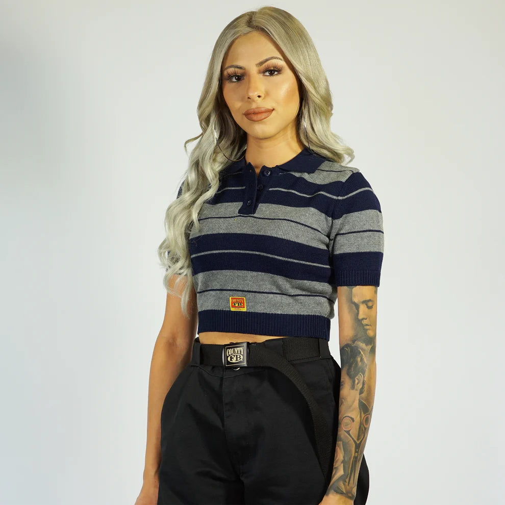 Charlie Brown Crop Top Navy/Grey