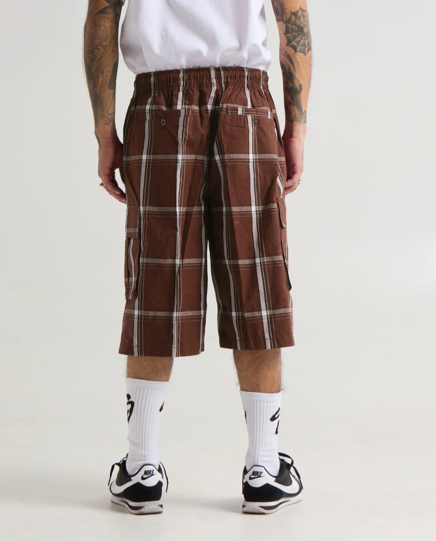 Shaka Wear Plaid Shorts Brown