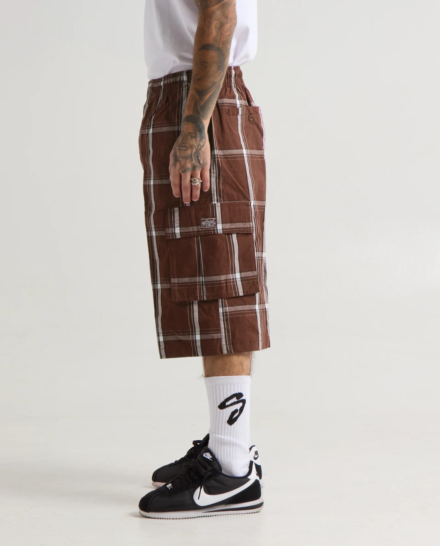 Shaka Wear Plaid Shorts Brown