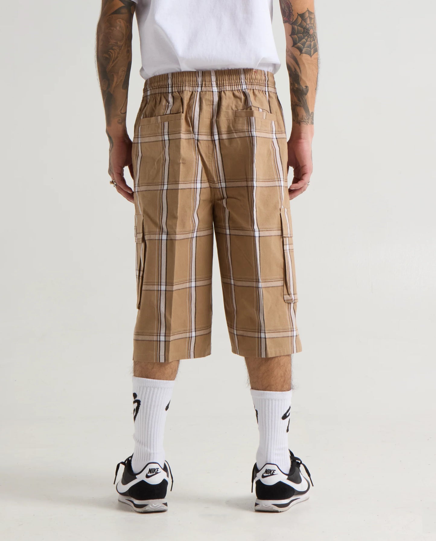 Shaka Wear Plaid Shorts Khaki