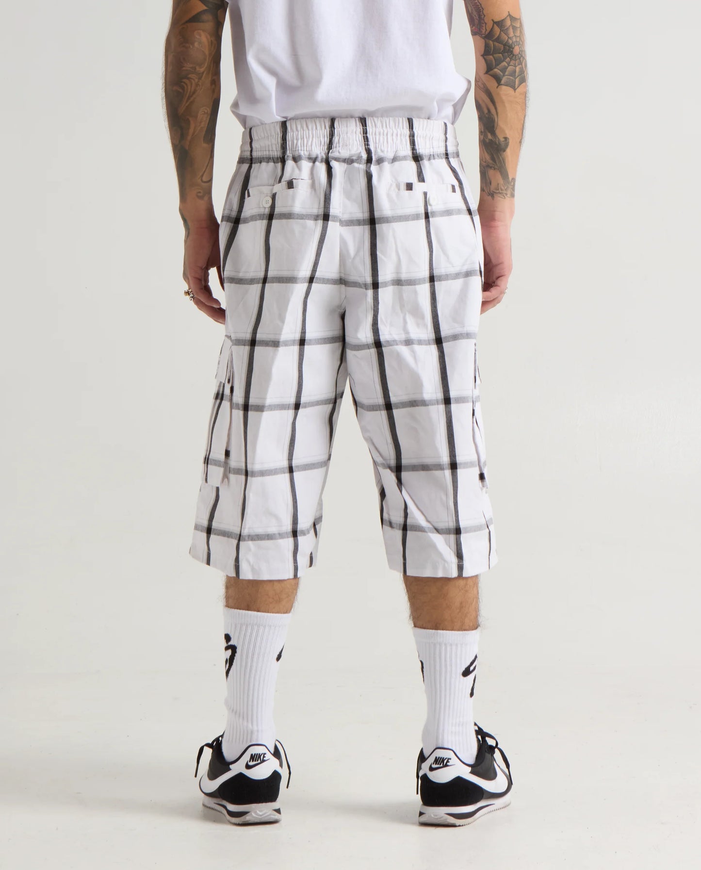 Shaka Wear Plaid Shorts White
