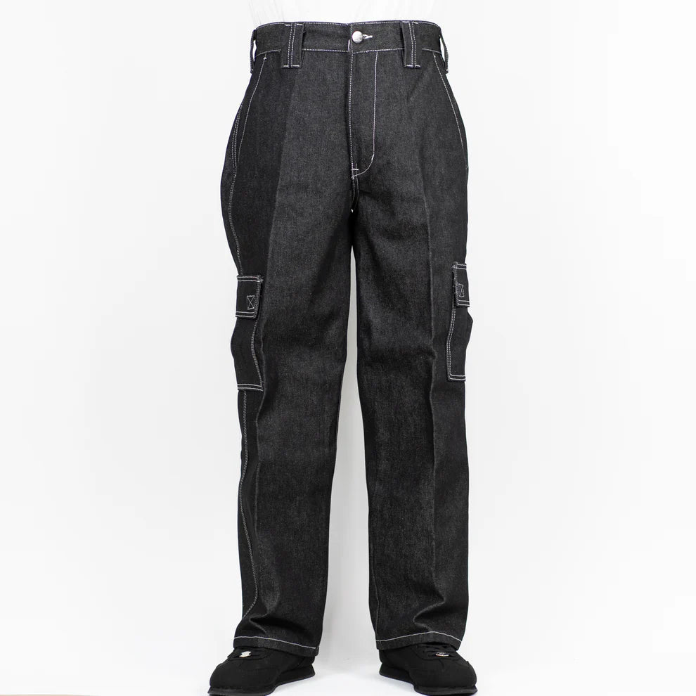 Cargo Hard Denim Black-White