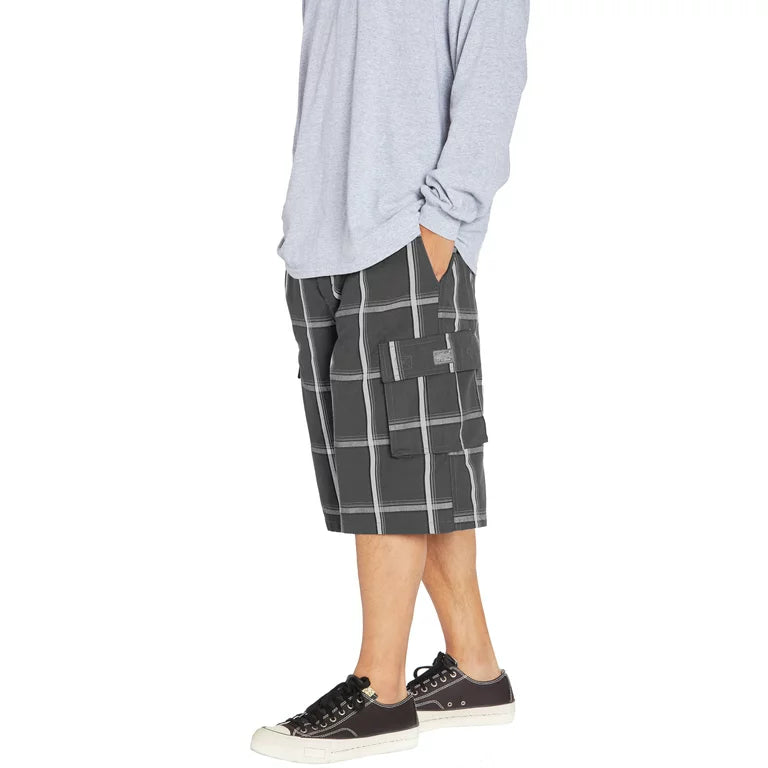 Shaka Wear Plaid Shorts Dark Grey