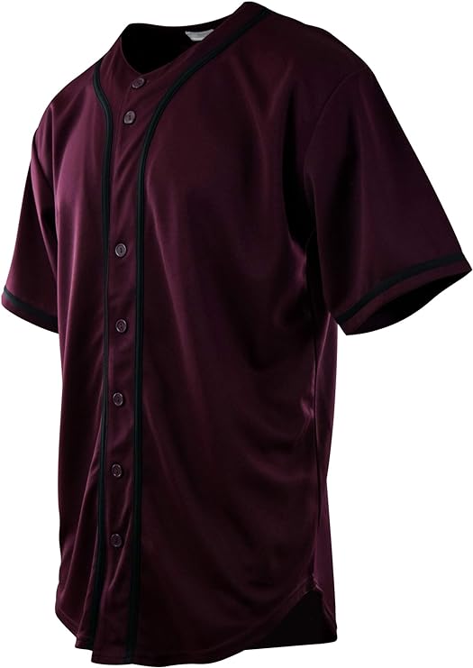 Plain Burgundy Baseball Jersey