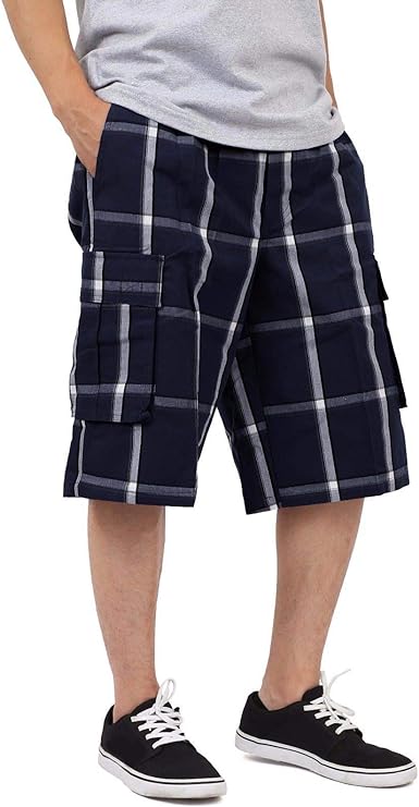 Shaka Wear Plaid Shorts Navy