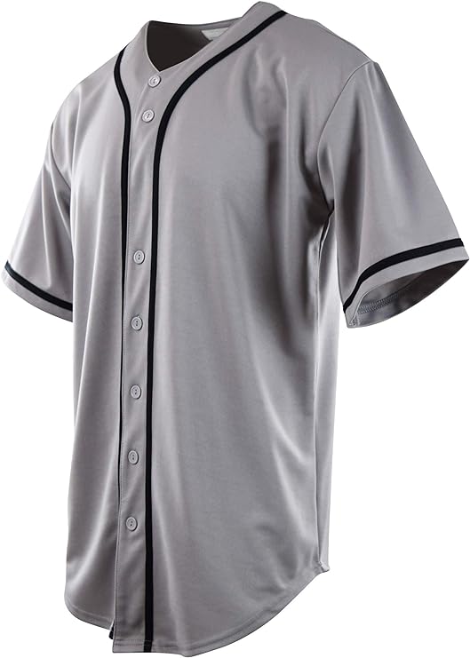 Plain Gray Baseball Jersey