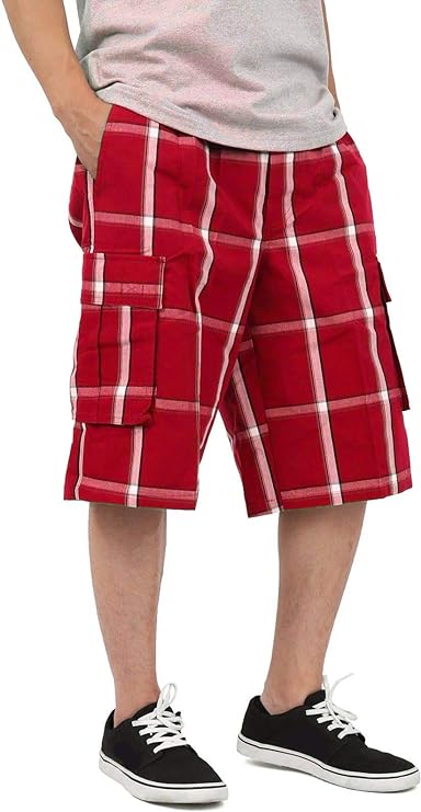 Shaka Wear Plaid Shorts Red