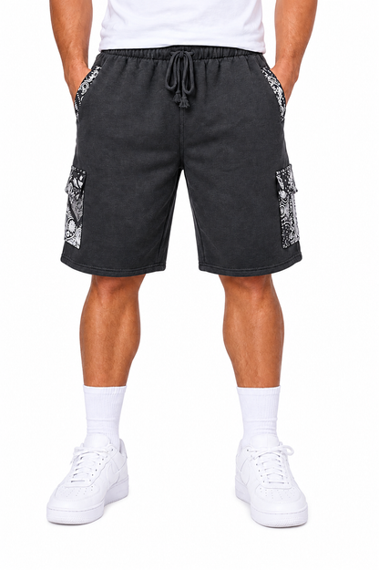Paisley Cargo Shorts (Charcoal)