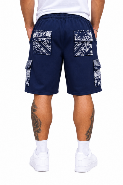 Paisley Cargo Shorts (Navy)