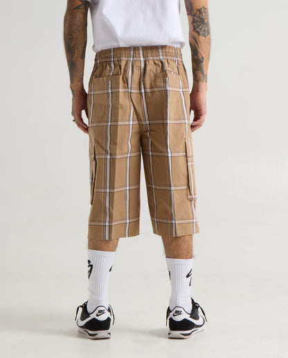 Shaka Wear Plaid Shorts Khaki