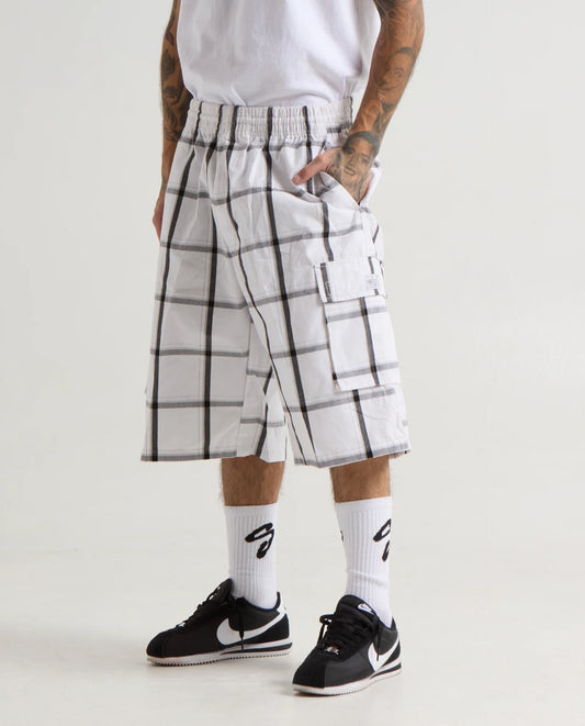 Shaka Wear Plaid Shorts White