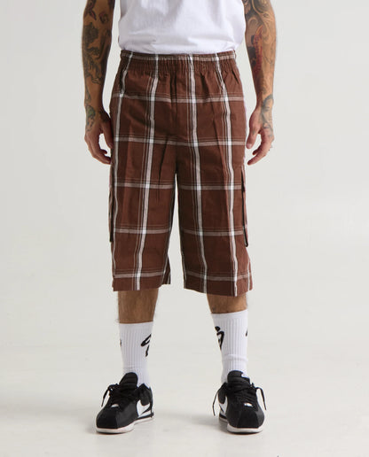 Shaka Wear Plaid Shorts Brown