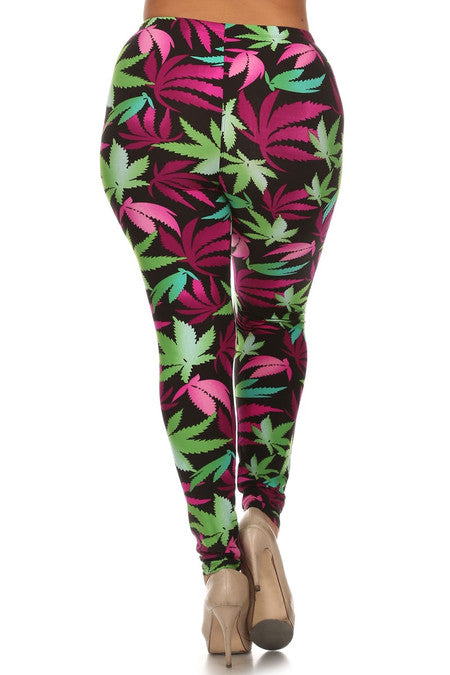Purple Marijuana Legging