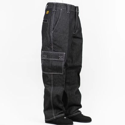 Cargo Hard Denim Black-White