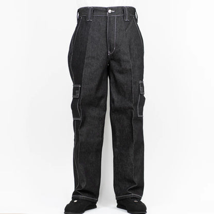 Cargo Hard Denim Black-White