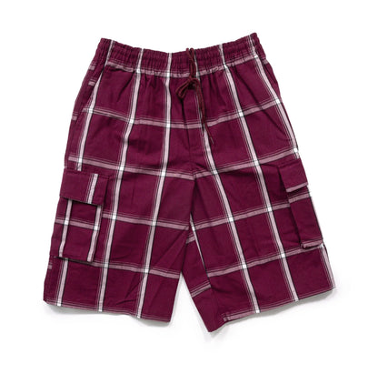 Shaka Wear Plaid Shorts Burgundy