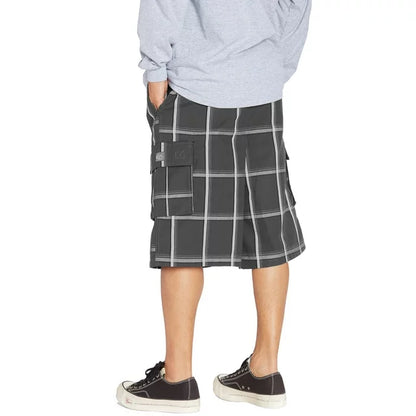 Shaka Wear Plaid Shorts Dark Grey